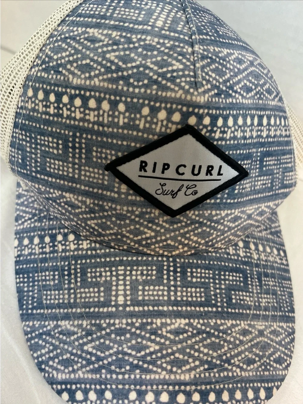 Rip Curl Kids Blue Printed Trucker Hat with White Mesh